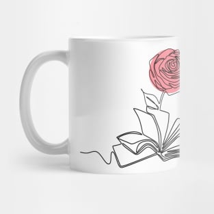 Rose Flower growing from book Mug